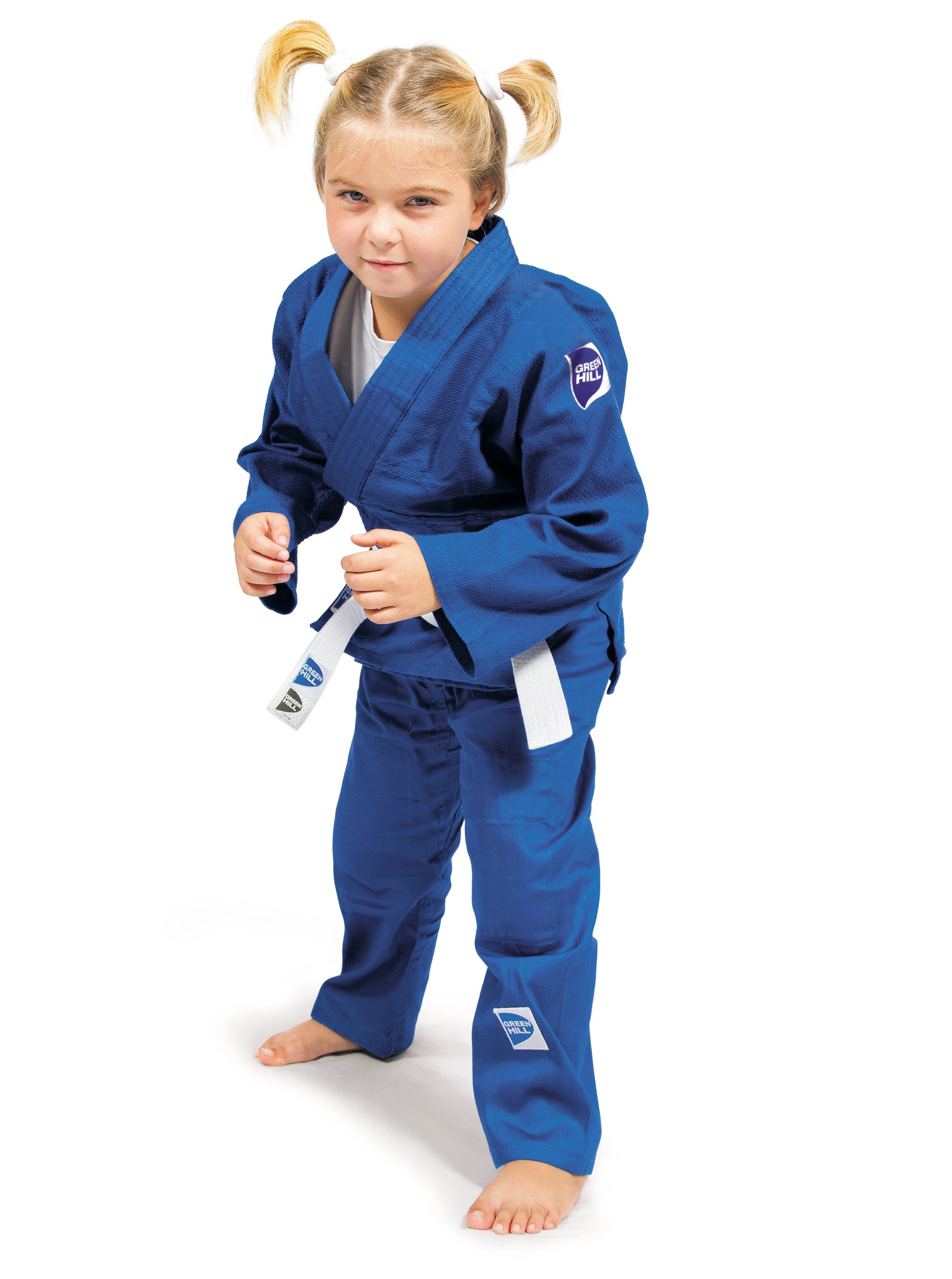 Kimono Judo Junior Green Hill 350g/m2 - Bianco/Blu Per Principianti E Gare - Foto 10