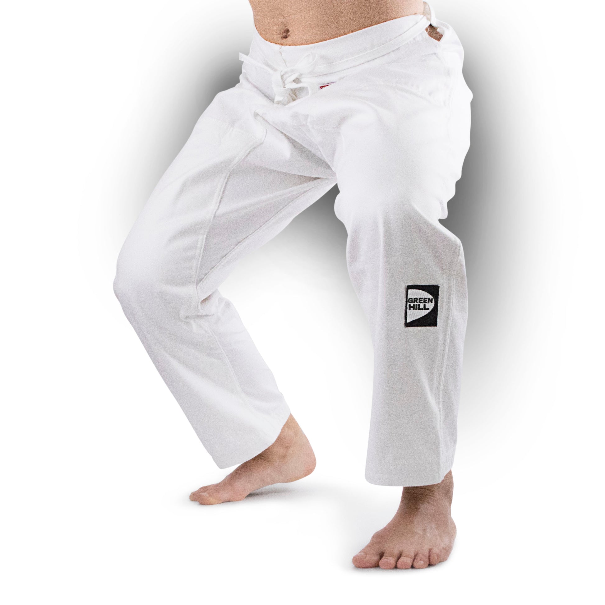 Pantaloni Judo Bianchi - Imbottitura Doppia Ginocchia, Cotone 9oz, Per Arti Marziali - Foto 1